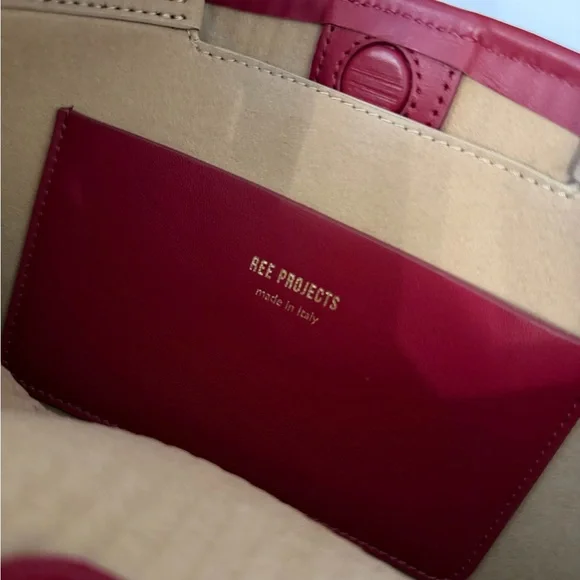 Ree Projects Anne tote mini- Red and Tan Woven Crossbody Bag - Picture 4 of 7